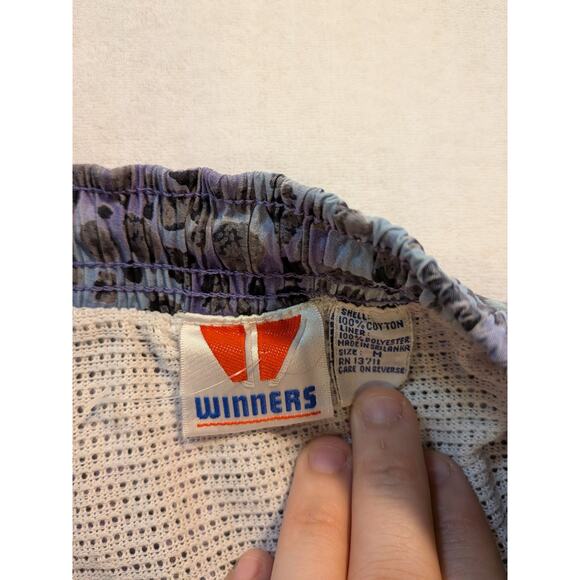 Vintage purple funky pattern athletic shorts 100% cotton size M - Picture 3 of 4